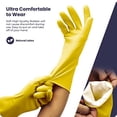 thumbnail image 3 of FMP Brands 6 Pairs Dishwashing Gloves - 12 Inches Large Rubber Gloves, Yellow Kitchen Gloves, Long Dish Gloves for Household Cleaning, Gardening, Utility Work Hand Protection, 3 of 7