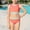Orange, variant on Fnooota Girls Bikini Swimsuits, Summer Two Piece Beach High-waisted Bathing Suits Swimwear Hot Pink Size 14