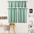 thumbnail image 2 of GlowSol 28"W x 30"L Kitchen Curtain Plaid Blackout Window Curtain Drapes for Living Room Bedroom, Green, 2 Panels, 2 of 6