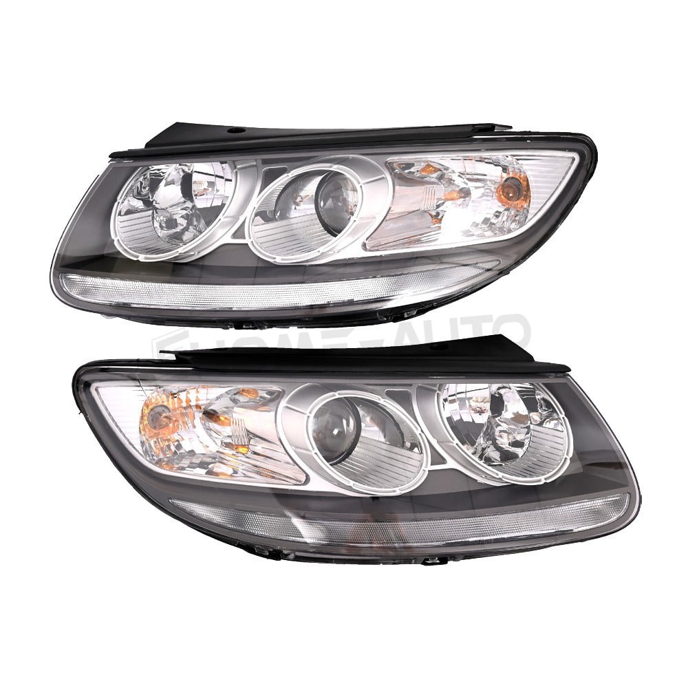 For 2007-2012 Hyundai Santa Fe Pair Headlights Assembly Left Right Halogen Projector