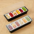 6 Tray Condiment Server with Lid, Ice Chilled Fruit Salad Cocktail