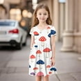 thumbnail image 5 of Mlqidk Dresses for Girls Size 10-12 Casual floral print Short Sleeve Dresses Summer Girl Crew Neck Princess A-Line Dress Twirl Sun Dress 2-3 Years, 5 of 5