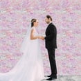 thumbnail image 3 of 12Pcs Artificial Flower Wall Panels Flower Wall Mat Faux Rose Flower Backdrop Panels Pink, 3 of 12