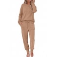 thumbnail image 3 of Ekouaer Women's 5 Piece Lounge Set Long Sleeve Knit Pajamas Sweatsuit Jogger Pant Outfits With Pockets, 3 of 7