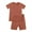 Brown, variant on 1-6T Bamboo Viscose Snug Fit Pajamas for Little Boys Girls Short Sleepwear Soft Summer Pjs 2pcs Set