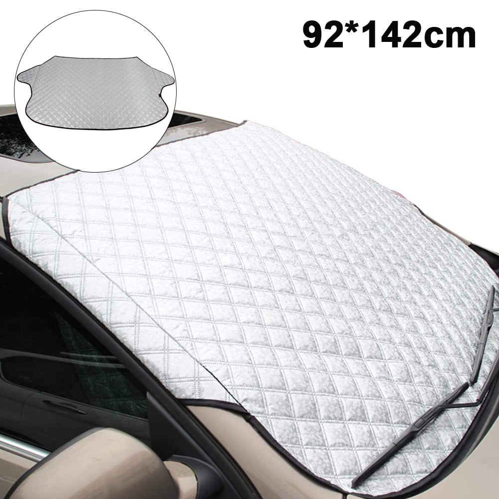 Car Front Windshield Snow Cover Car Windshield Sun Shade,Waterproof&Snow,Ice,Frost Defense4 Layers Windshield Winter Cover Fits for Most Cars,Essential Front Window Winter/Summer Accessories 