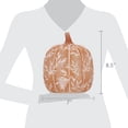 thumbnail image 6 of Large Etched Leaf Resin Pumpkin Decoration, Orange and White, 8", Fall by Way To Celebrate, 6 of 6
