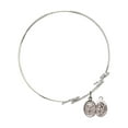thumbnail image 2 of 8 inch Round Double Loop Bangle Bracelet w/ St. Sebastian/Cheerleading in Sterling Silver, 2 of 3