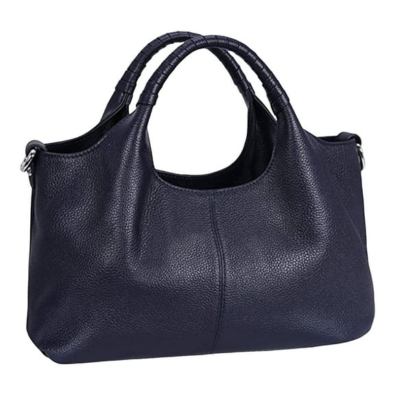 Leather Tote Bag for Women Large Shoulder Bags Fashion Purses and Handbags Womens Satchel Designer Cross Body with Top Handle Medium Size Blue