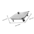 thumbnail image 2 of Raindrops Stainless Steel Rectangular Chafing Dish with Plastic Lid Food Warmer for Hotels and Catering, 2 of 8