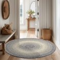 thumbnail image 2 of Super Area Rugs Braided Rugs Round 4ft Farmhouse Kitchen Rug - Ridgewood Gray Braided Rug for Dining Room Table - Reversible - Indoor/Outdoor - Made in USA - Graphite/Beige, 4' Round, 2 of 14