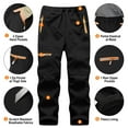 thumbnail image 4 of FEN AI Boys Snow Pants Kids Waterproof Hiking Skiing Pants Warm Fleece Lined Softshell Trousers Windproof Outdoor Winter Pants for Youth, 4 of 8