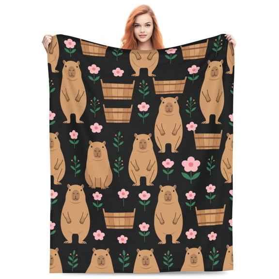 Animal Pattern Throw Blanket, Cozy Flannel Blanket, Soft Warm Cute Animal Print for Couch, Bed, Home Decor 50x40
