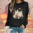 thumbnail image 2 of Oversized Sweatshirt for Women Halloween Ghost Graphic Long Sleeve Crew Neck Drop Shoulder Pullover Tops Casual Lightweight Fall Outfits, 2 of 6