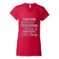 thumbnail image 2 of Wild Bobby, Fighting Cancer And Still Sexy, Breast Cancer Awareness, Women Standard V-Neck Tee, Red, Large, 2 of 5