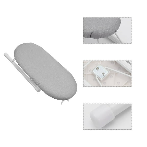 OUNONA Compact Ironing Sleeve Rack Plated Silver Foldable Iron Rest for Laundry Room 1Pc