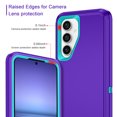 thumbnail image 3 of Petocase for Samsung Galaxy S24 Case,Shockproof Dust/Drop Proof 3-Layer Full Body Protection Rugged Heavy Duty Durable Cover Case,Purple/Green, 3 of 7