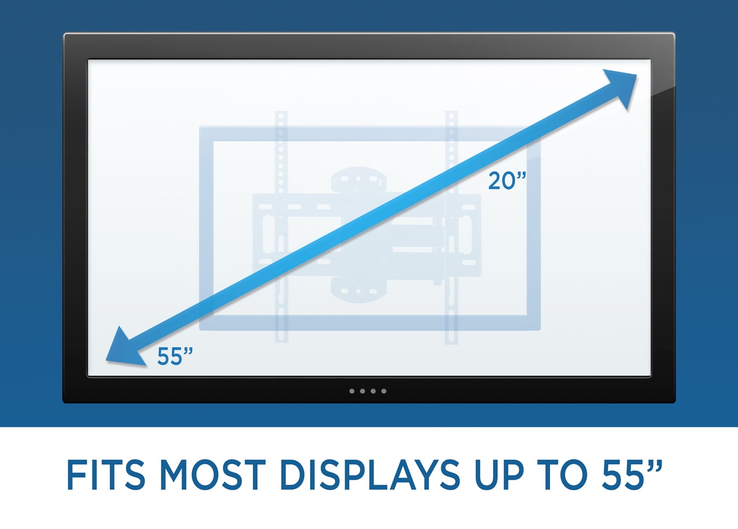 Mount-It! Full Motion Corner TV Wall Mount, Fits 20" to Max 55" TVs, 66 lbs. Capacity