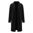 thumbnail image 4 of Women Winter Long Cardigan Overcoat Lapel Casual Slim Outwear Jacket Cozy Warm Soft Lightweight Comfortable Outerwear, 4 of 8