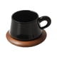 thumbnail image 3 of Taza de café de cerámica con platillo, vajilla de café, taza de café de 300 ml, taza de para té de la tarde, café en casa, café con leche, 3 of 9