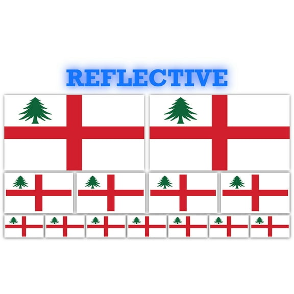13 Pack New England Jack Flags | (x2) 4x2 inch, (x4) 2x1 inch, (x7) 1x.5 inch flag stickers | Country State Flags Pack Stickers for Cars, Trucks, Laptops, Bikes, Toolboxes