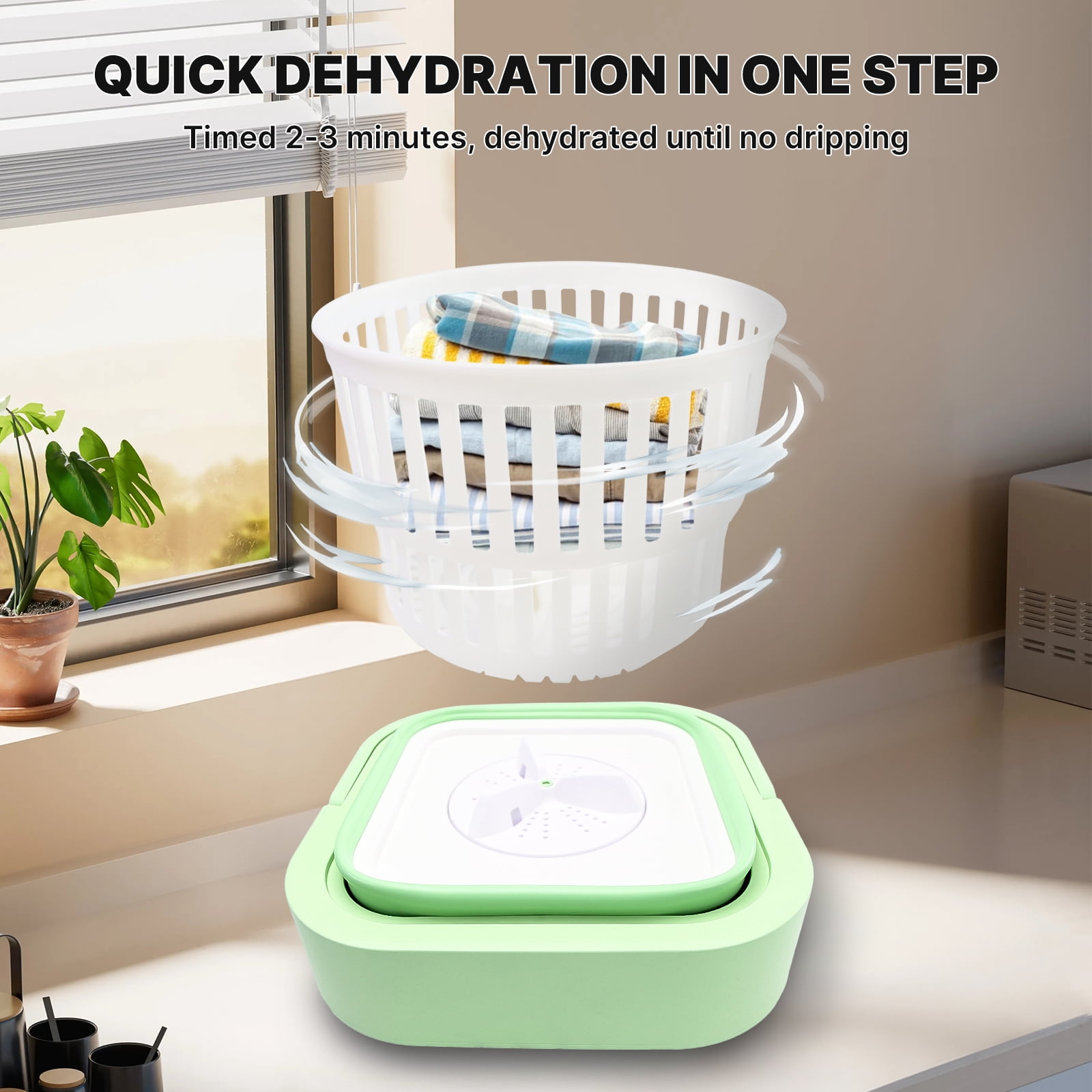 iMeshbean Portable Washing Machine,10L Foldable Mini Washer with 3 Modes for Deep Cleaning Baby Clothes and Underwear,Small Washing Machine for Apartments, Dorms, Camping, RVs and Travel