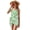 Floral Green Leaf, variant on Xixirimido Dragonfly and Leaf Print One Piece Swimsuit Set for Girls with Mesh Cover Up Skirt, One Shoulder Swimsuit Bathing Suit with Adjustable Strap, Size 13-14 Years
