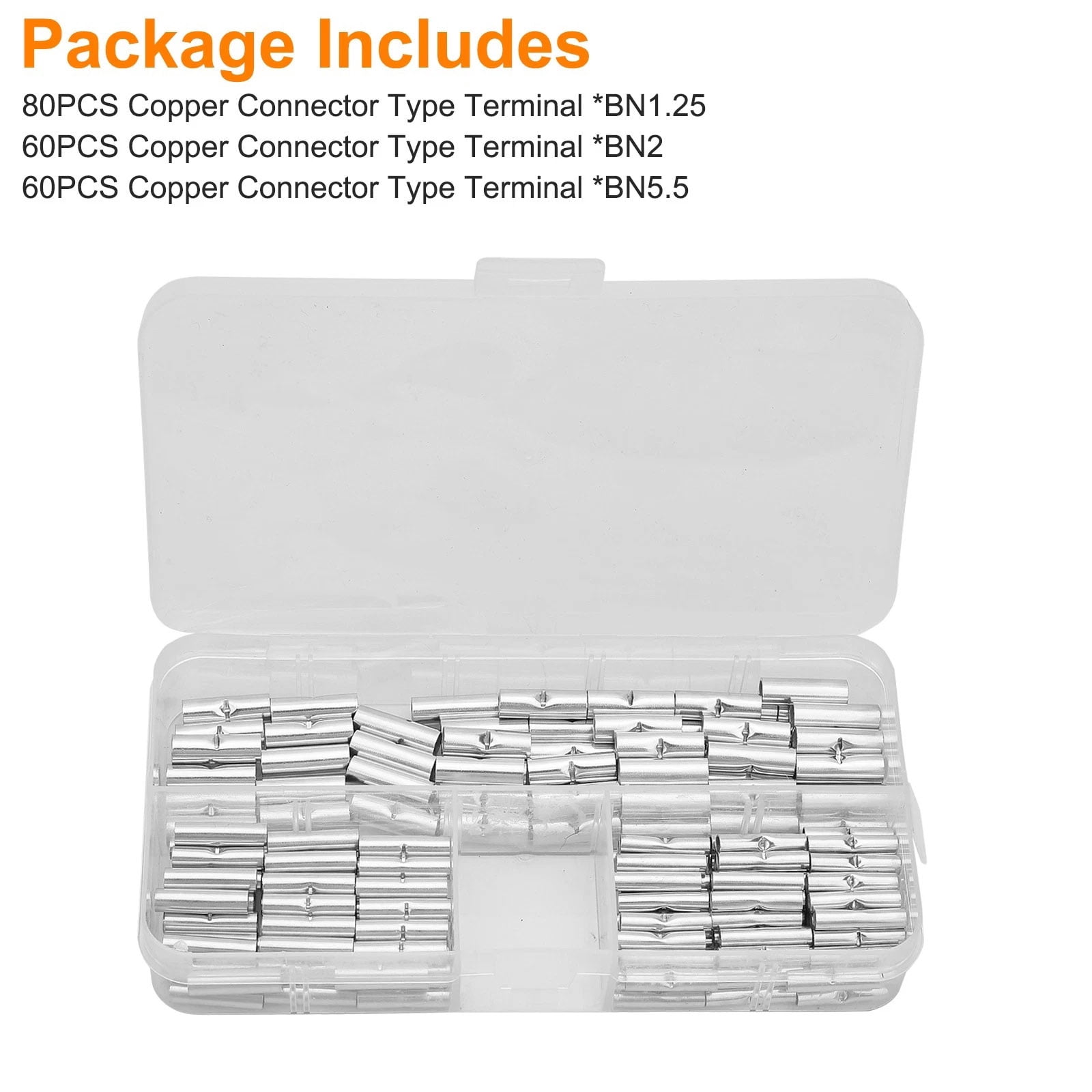 TAPDRA Seamless Copper Butt Connectors Kit Low Resistivity Corrosion Resistance For Automotive Marine Electrical Systems
