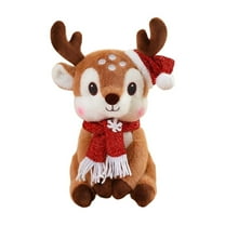 Wizlet Christmas Elk Doll Stuffed Animals Plush Toys, Cute Santa Deer Reindeer Toys Decorations, Soft Christmas Stuffed Reindeer Plushies Gifts, Holiday Xmas Room Decor 11.8 in (F)