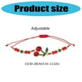 thumbnail image 3 of 12 Adjustable Cherrys Charm Bracelets Braided Crystals Beads Jewelry for Women Girls Gift Packaging, 3 of 9