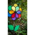 thumbnail image 5 of In the Breeze 2654 — 14" Rainbow Double Flower with Leaves, Colorful Outdoor Spinner, 5 of 5