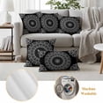 thumbnail image 5 of Black Boho Outdoor Pillow Covers 20x20 Set of 2,Waterproof Patio Throw Pillowcase Protectors,Retro Farmhouse Neutral Abstract Geometric Decorative Pillow Shams Cushion Covers for Seat Bed Couch Sofa, 5 of 8