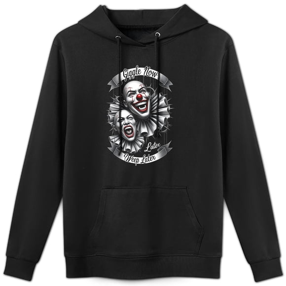Sudadera con Estampado Payaso de Circo con Caras Risueñas(S)