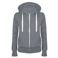 thumbnail image 1 of WRKEKC Veste à Capuche en Molleton pour Femmes Coupe Ajustée Fermeture Éclair devant Doublure en Peluche Chandail pour Style de Rue Confort Gris 3TG, 1 of 2