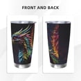 thumbnail image 3 of Salouo Dragon with Colorful Tail Print 20oz Tumbler with Lid,Stainless Steel Vacuum Insulated Tumbler Durable Insulated Coffee Mug Thermal Cup with Splash Proof Sliding Lid-Straw Three-piece Set, 3 of 8