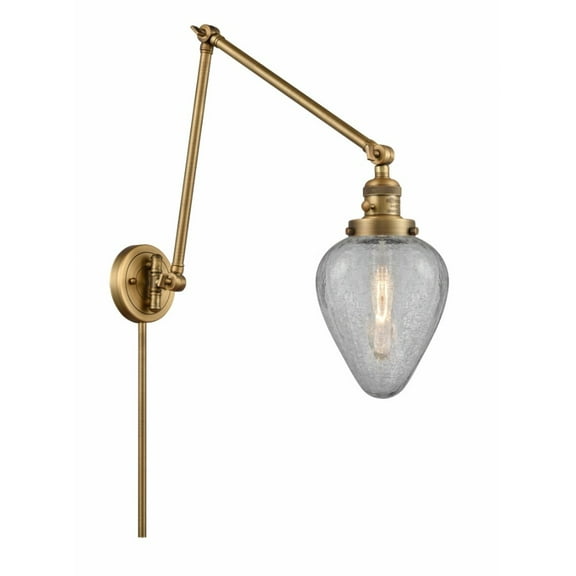238-BB-G165-Innovations Lighting-Geneseo-1 Light Swing Arm Wall Mount in Industrial Style-8 Inches Wide by 30 Inches High   Brushed Brass Finish with