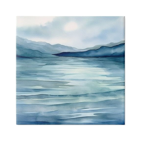 Stupell Industries Endless Waters Landscape Landscape Painting Gallery Wrapped Canvas Art Print Wall Art, 17 x 17