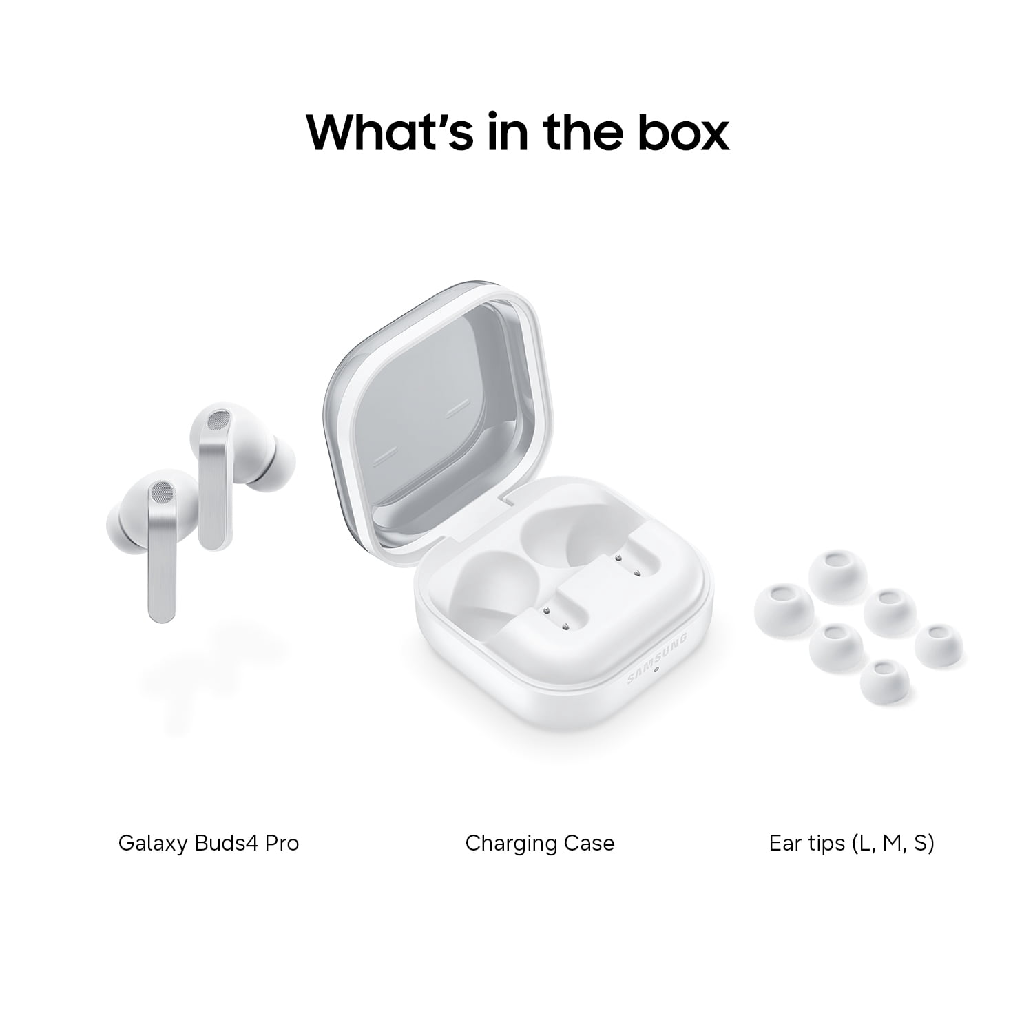 Samsung Galaxy Buds4 Pro Bluetooth Headphones and Charging Case