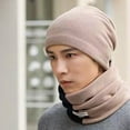 thumbnail image 4 of Beanie Hat Scarf 2Pcs/Set Coldproof Windproof Classic Fashion Color Matching Neck Warmer Beanie Hat Set, 4 of 5