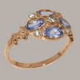 thumbnail image 2 of LBG British Made 10k Rose Gold ring with Natural Diamond & Tanzanite Womens Statement Ring - 33 size options - Size 11, 2 of 6