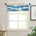 thumbnail image 7 of Abstract Waves Kitchen Curtains and Valances Set, Gradient Spray Orange Blue White Rod Pocket Window Valance 18 Inch Window Curtain Panels for Living Room Bedroom Laundry, 27.5x36in, 3 Pieces, 7 of 7