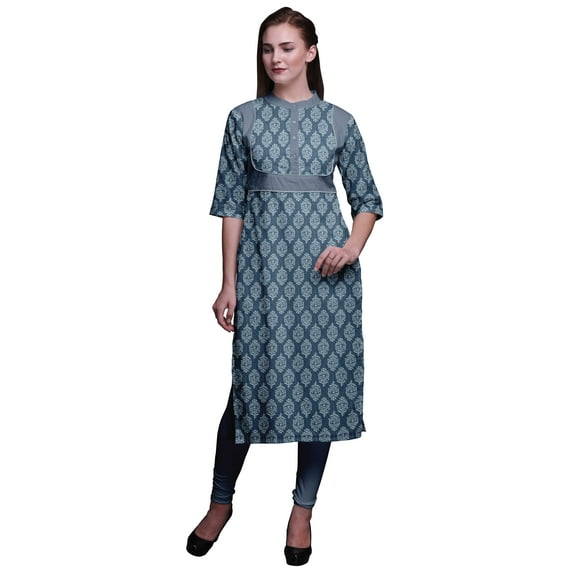 Bimba Straight Tunic Dresses For Women Viscose Santoon Printed Kurti Summer Wear