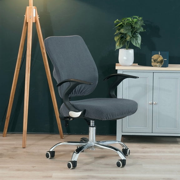 OUNONA 1Set Elastic Black Seat and Backrest Chair Cover for Office Chair and Protective