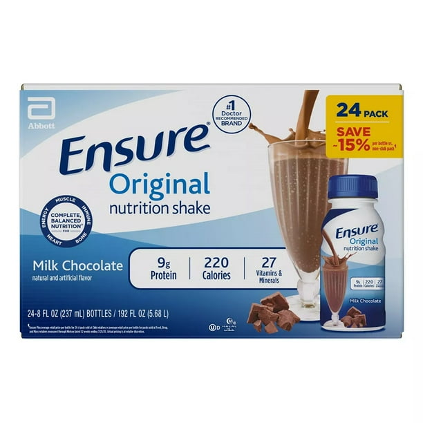 Ensure Regular Chocolate Shake 24 Pack. 8 fl.oz.