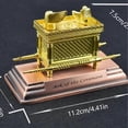 thumbnail image 2 of Practical Israel Judaism Alloy The Ark of Covenant Replica Statue Gold Plated With Contents Aaron Rod, 2 of 5