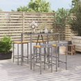 thumbnail image 1 of vidaXL 5 Piece Garden Bar Set Grey Poly Rattan& Solid Wood Acacia, 1 of 4
