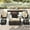 Beige, variant on Gaildon Outdoor Garden 13 Piece Patio Furniture with 43" 55000BTU Gas Propane Fire Pit Table Rattan Wicker Sectional Set, Blue