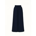 thumbnail image 2 of Pants for Women Casual Elastic Waist Wide Leg Pants with Pockets Navy Blue XXL, 2 of 7