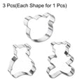 thumbnail image 3 of 3pcs Stainless Steel Bear Cookie Cutters Fondant Biscuit Cutters for Cake Decoration Birthday Gifts, 3 of 6