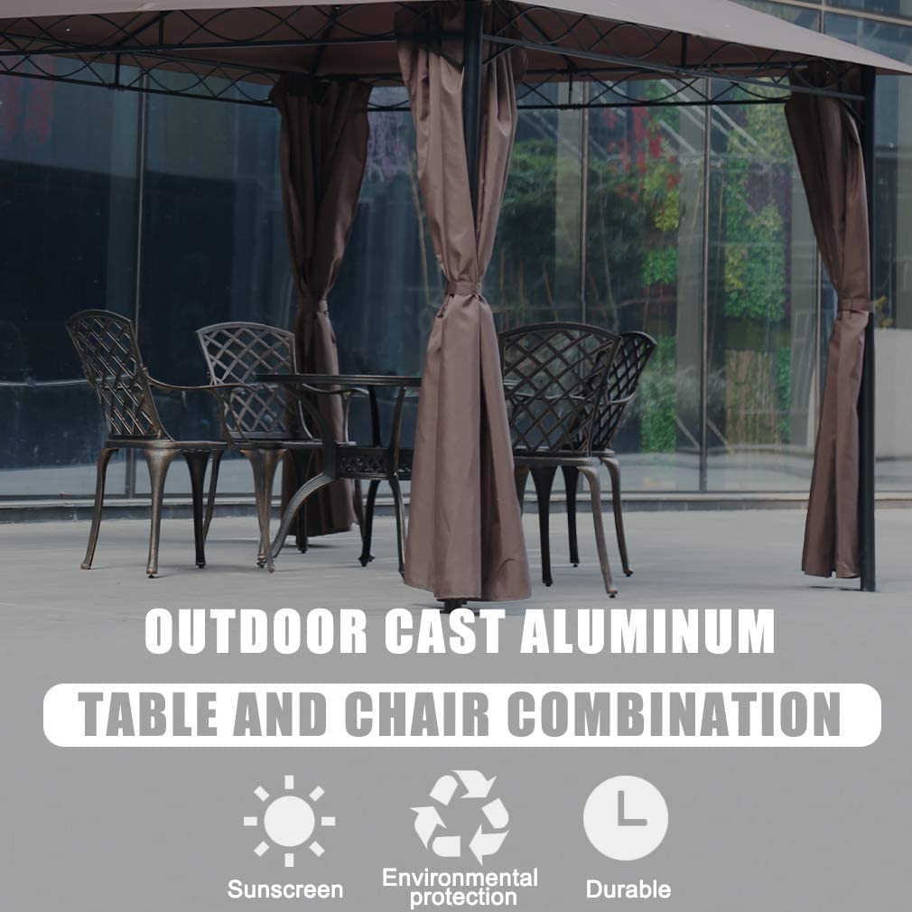 FDW Outdoor Dining Table Set Patio Dining Set Dining Chairs Set of 4 Wrought Iron Patio Furniture Outdoor Dining Set Patio Furniture Patio Chairs Chat Set Weather Resistant - image 2 of 7